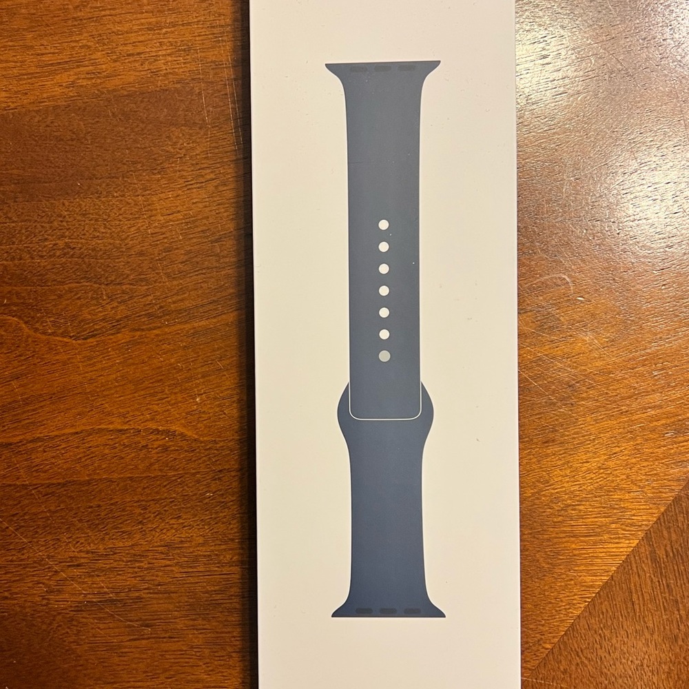 Authentic Apple Watch Sport Band Abyss Blue 41mm. Silver Pin.